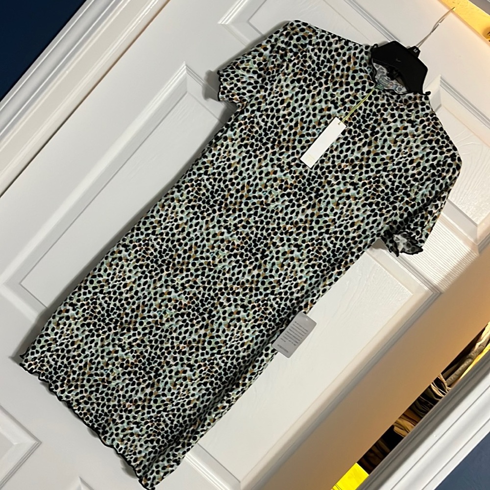 Good Luck Gem dress size M, black, blue, brown, cream multi color. Never worn